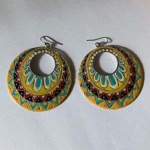 Colorful painted earrings